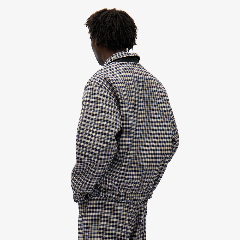 Reversible Plaid Leather Jacket 'Black'