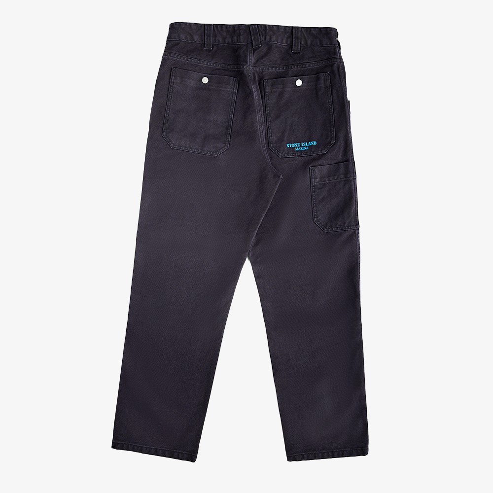 Chino Pants with Worn Effects 'Ink Blue'