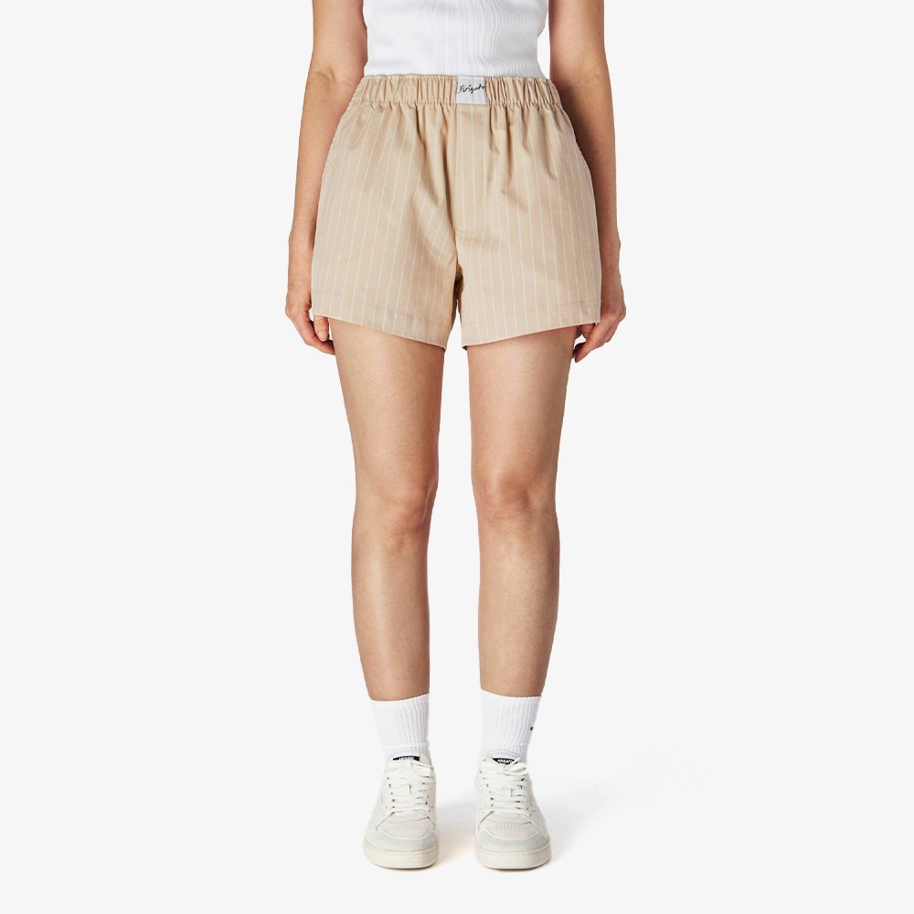 Striped Cotton Shorts 'Beige'