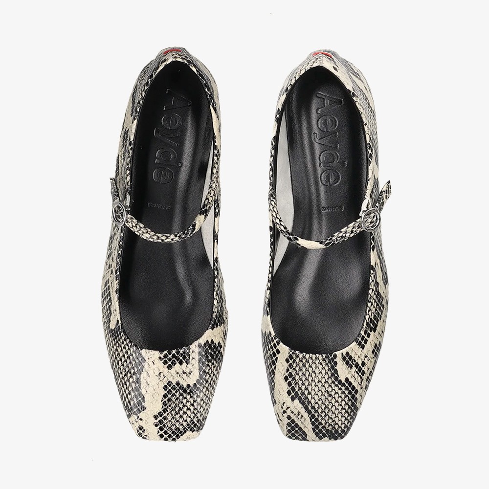 Uma Leather Flats 'Snake Print'