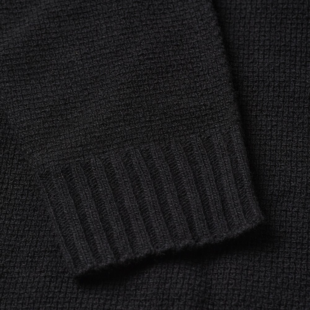 Zip Up Hooded Knitwear 'Black'