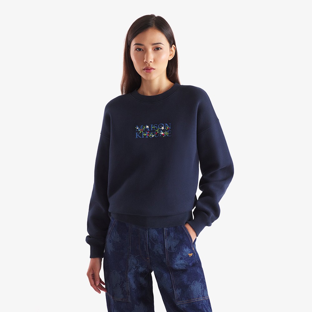 Strawberry Leaf Comfort Sweatshirt 'Navy Blue'