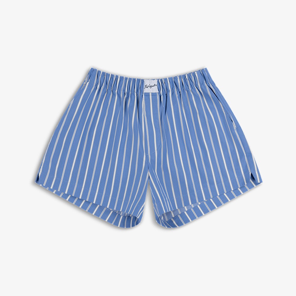 Striped Cotton Shorts 'Blue and White'