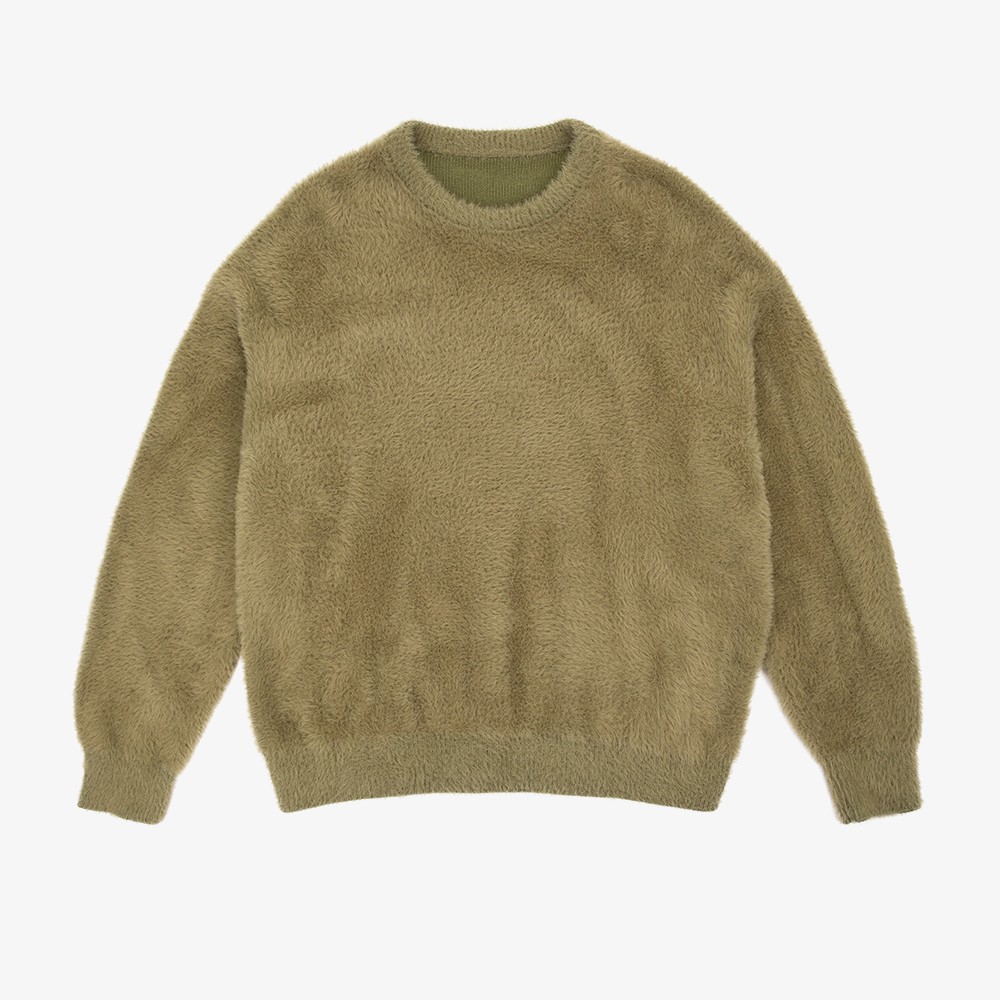 Shaggy Knit Crew 'Khaki'