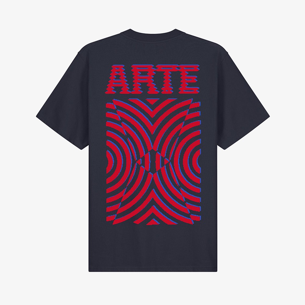 Mural Back Print T-shirt 'Navy'