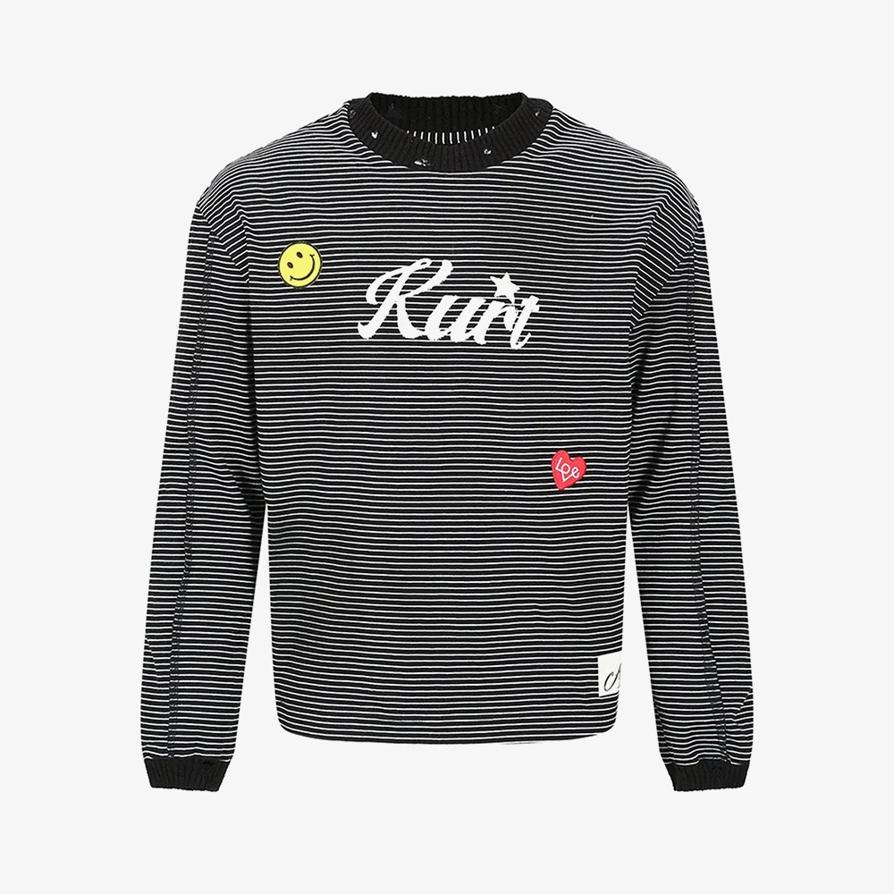 Kurt Stripe Longsleeve T-shirt 'Black'