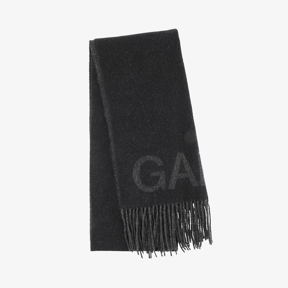 Fringed Wool Scarf 'Black'