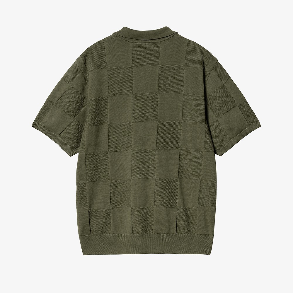 S/S Checker Polo Cotton Knit 'Dollar Green'