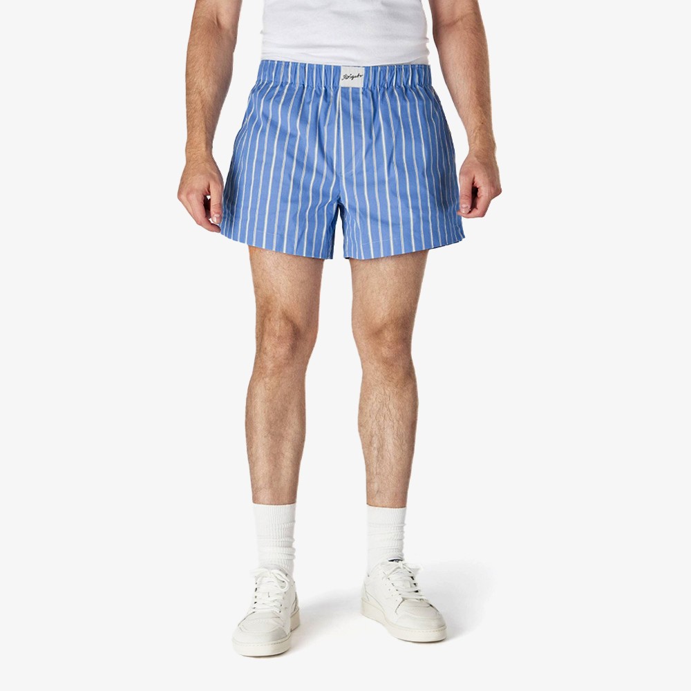 Striped Cotton Shorts 'Blue and White'