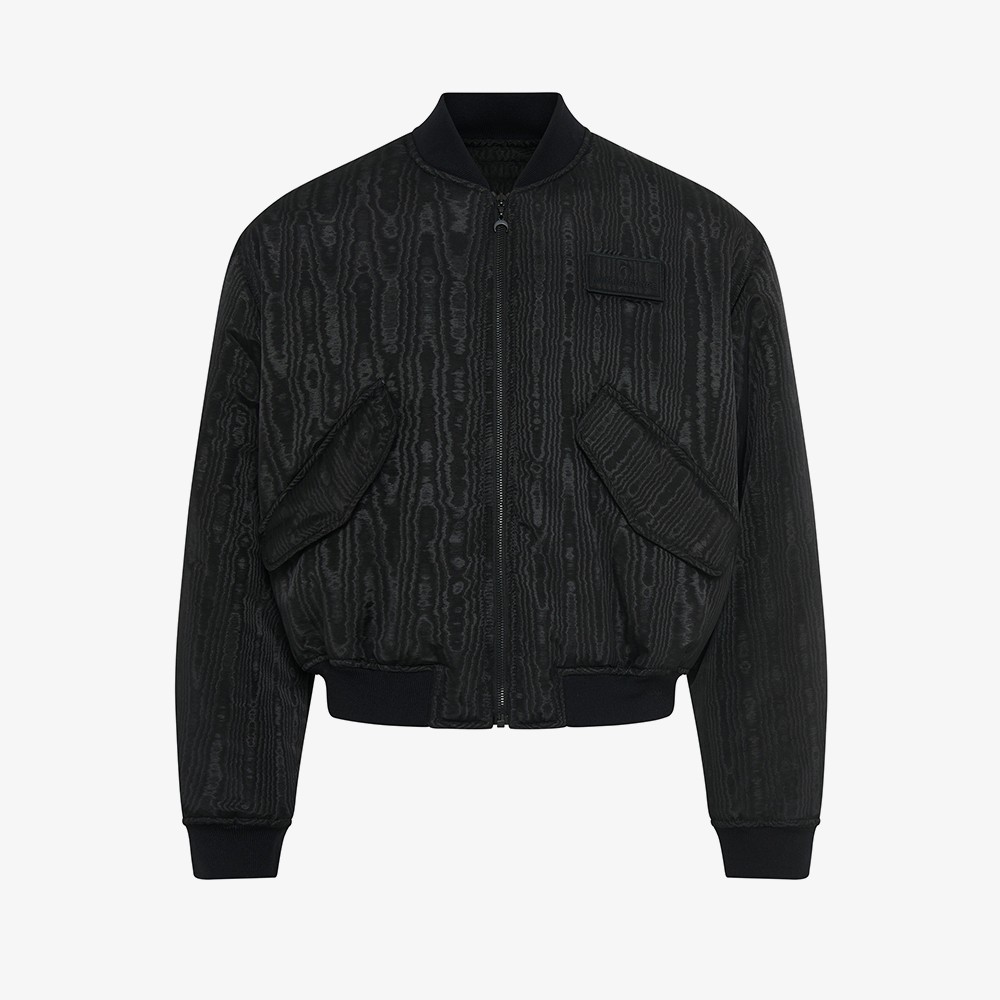 Recycled Moire Bomber Jacket 'Black'