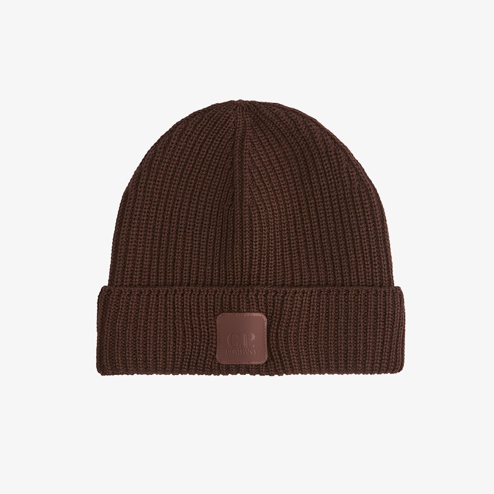 Cotton Logo Beanie 'Dark Brown'