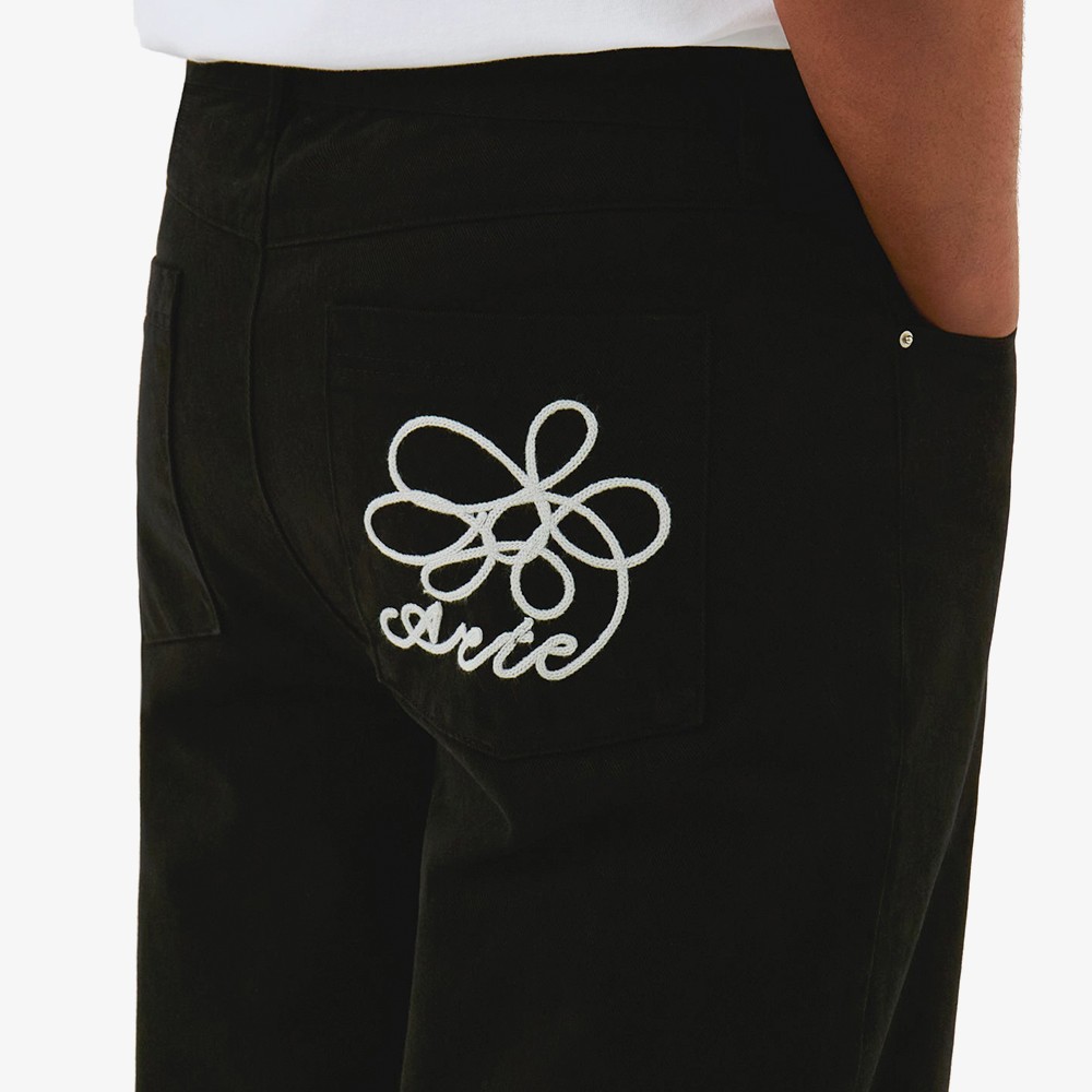 Embroidery Pockets Pants 'Black'