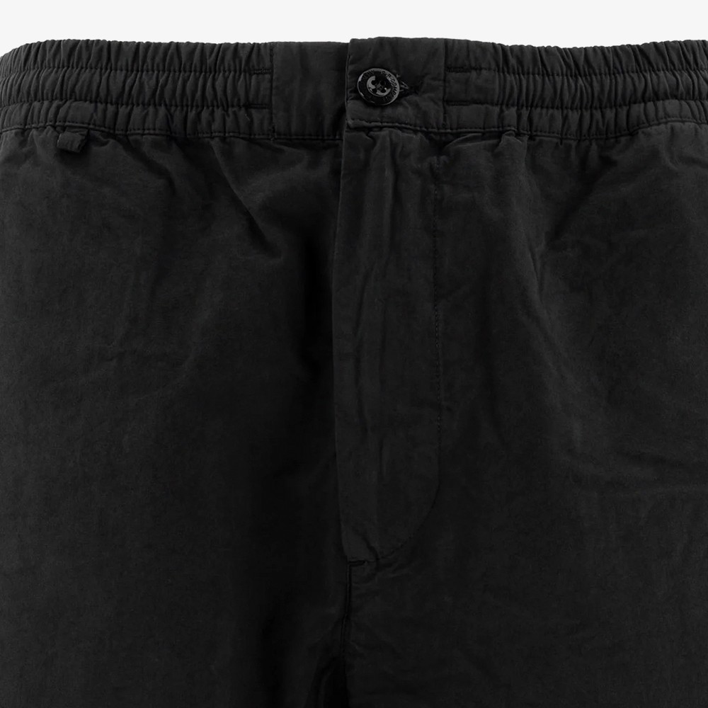 Washed Cotton Cargo Trousers 'Black'