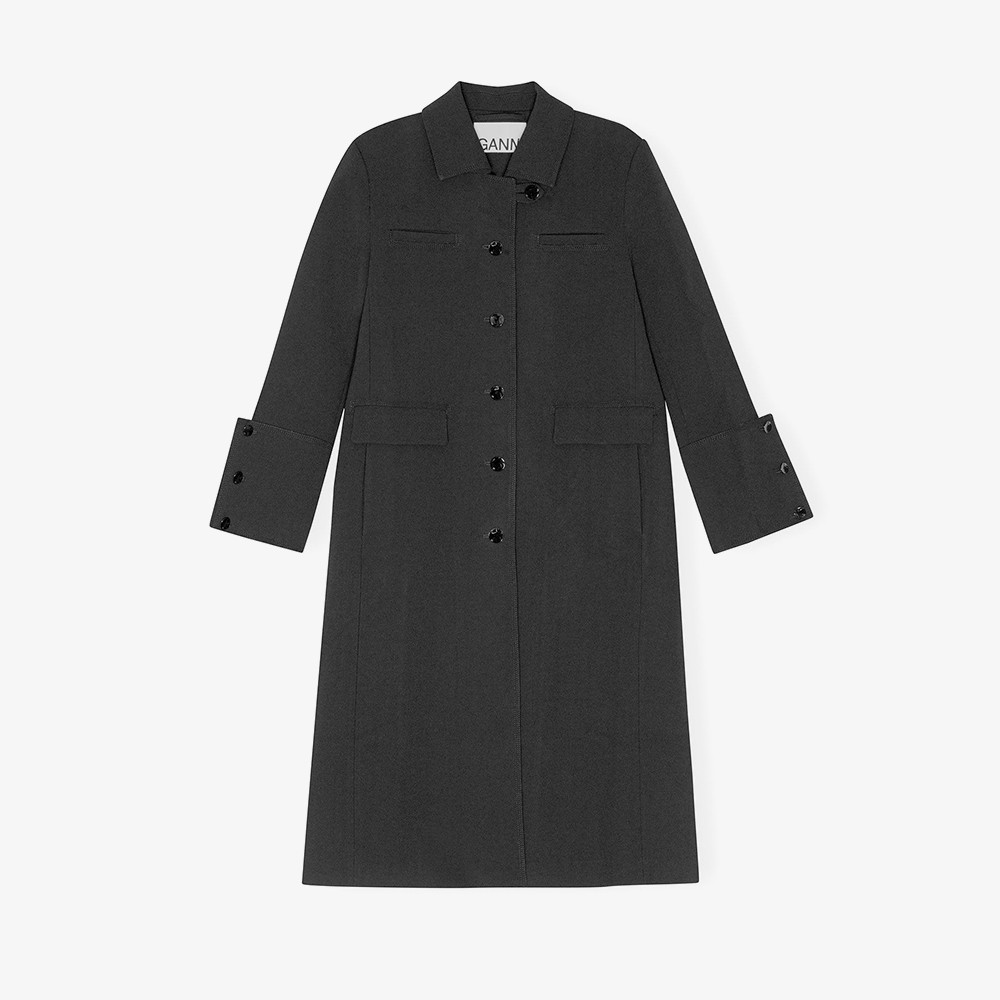 Bonded Crepe Coat 'Black'