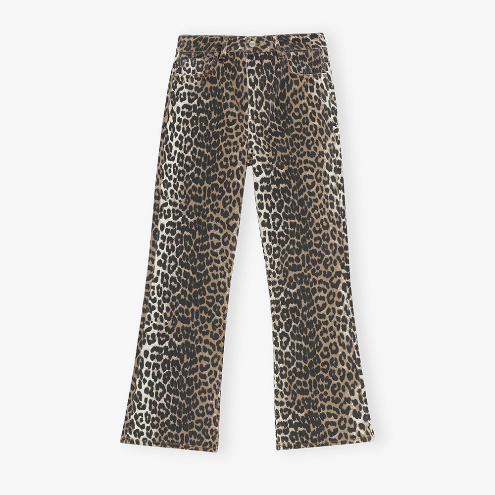 Print Denim Betzy Cropped 'Leopard'