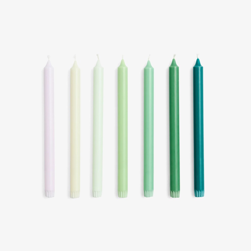 Gradient Candle-Set of 7 'Green'