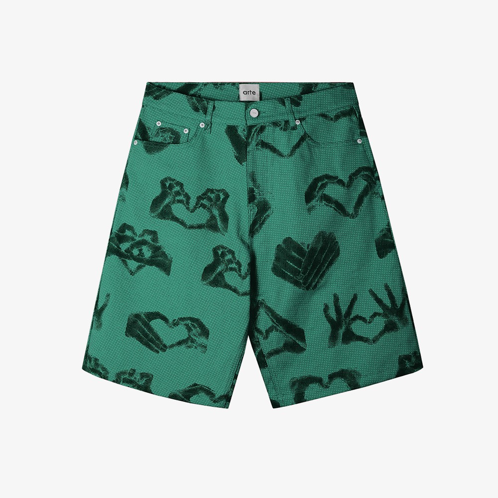 Hand Heart Shorts 'Green'