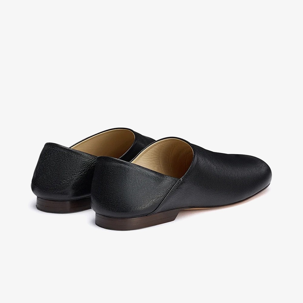 Soft Leather Slippers 'Black'