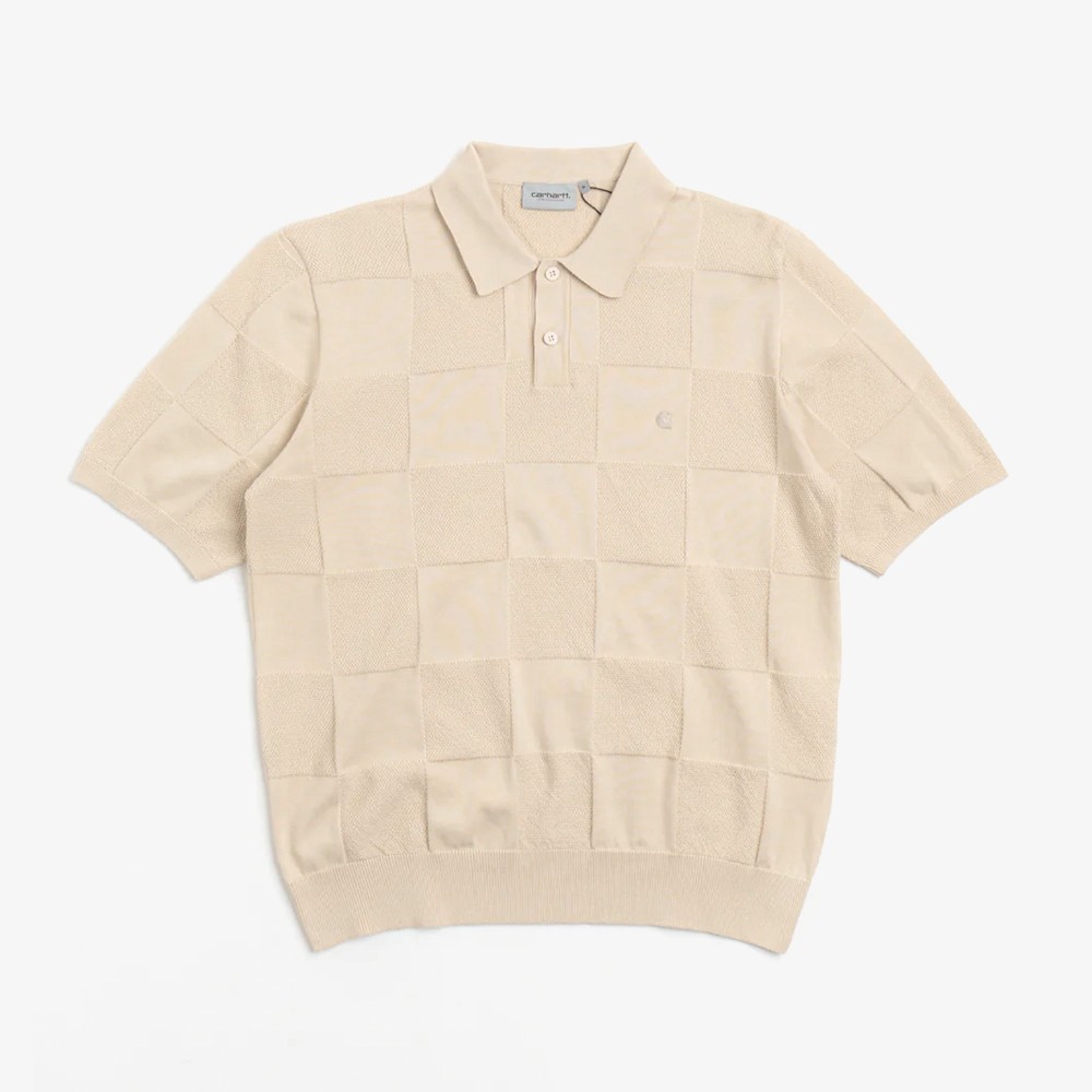 S/S Checker Polo Cotton Knit 'Beige'