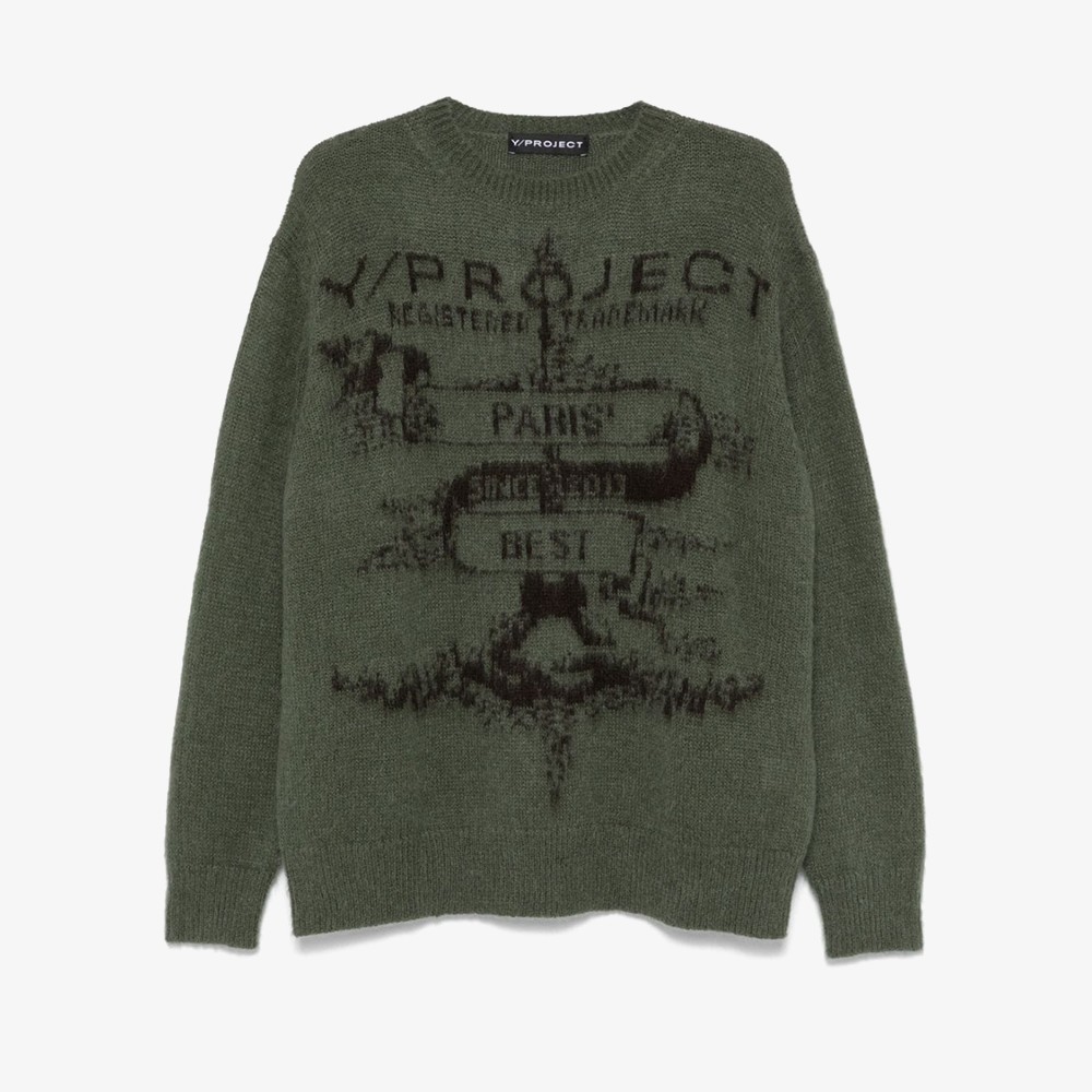 Paris' Best Jacquard Pullover 'Dark Green'