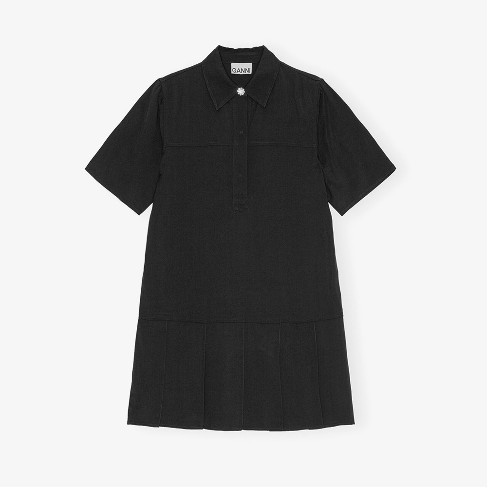 Viscose Twill Mini Dress 'Black'