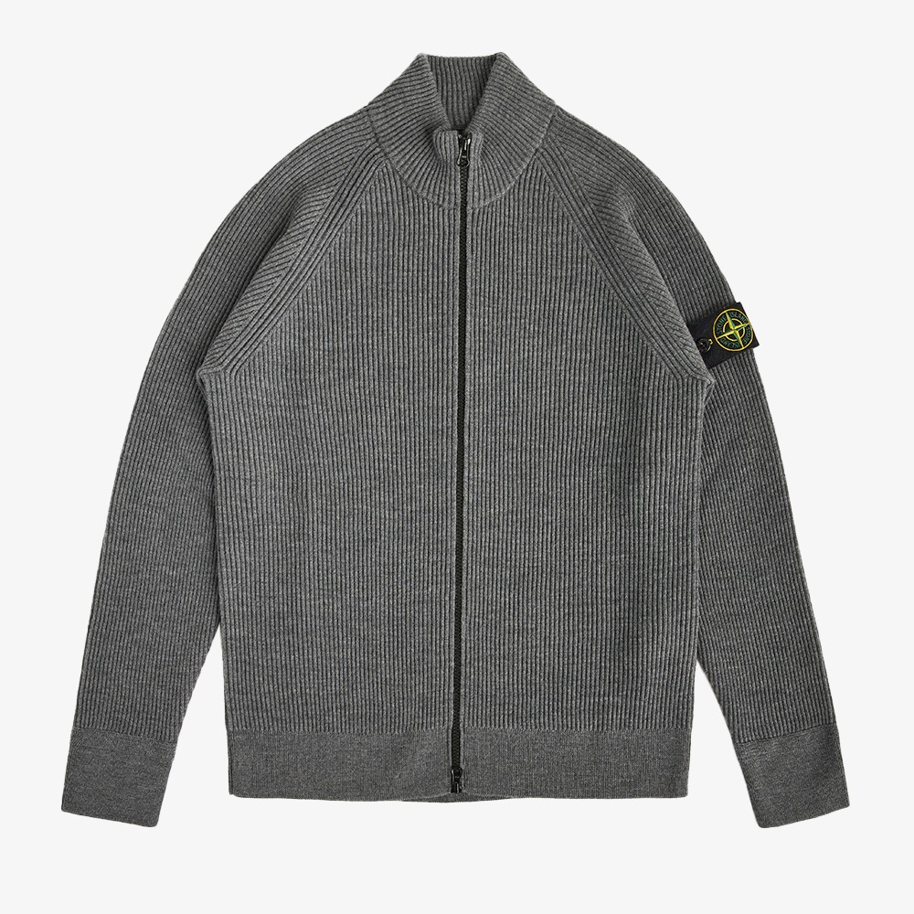 Full Zip Cardigan Knitwear 'Dark Grey Melange'