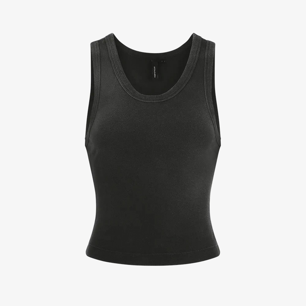 Entire Studios Cropped Tank Top 'Washed Black' - Listener