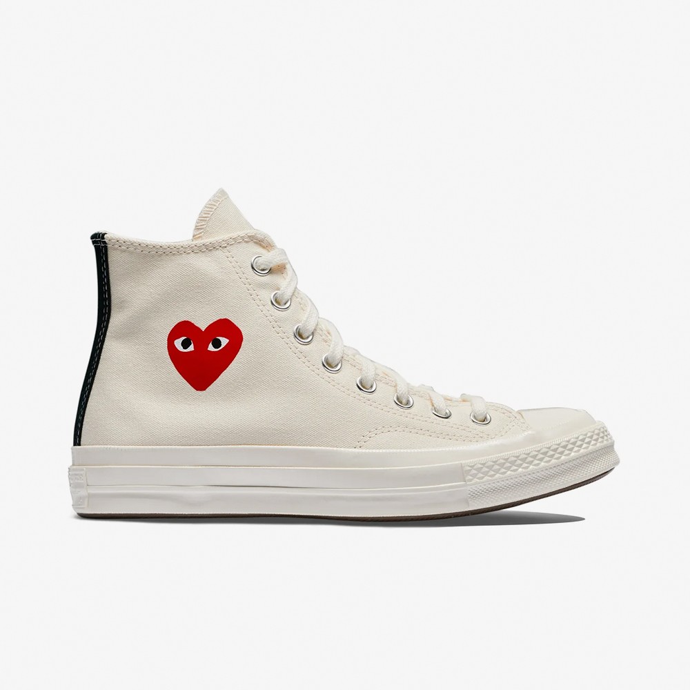 Small Red Heart High Top 'Cream'