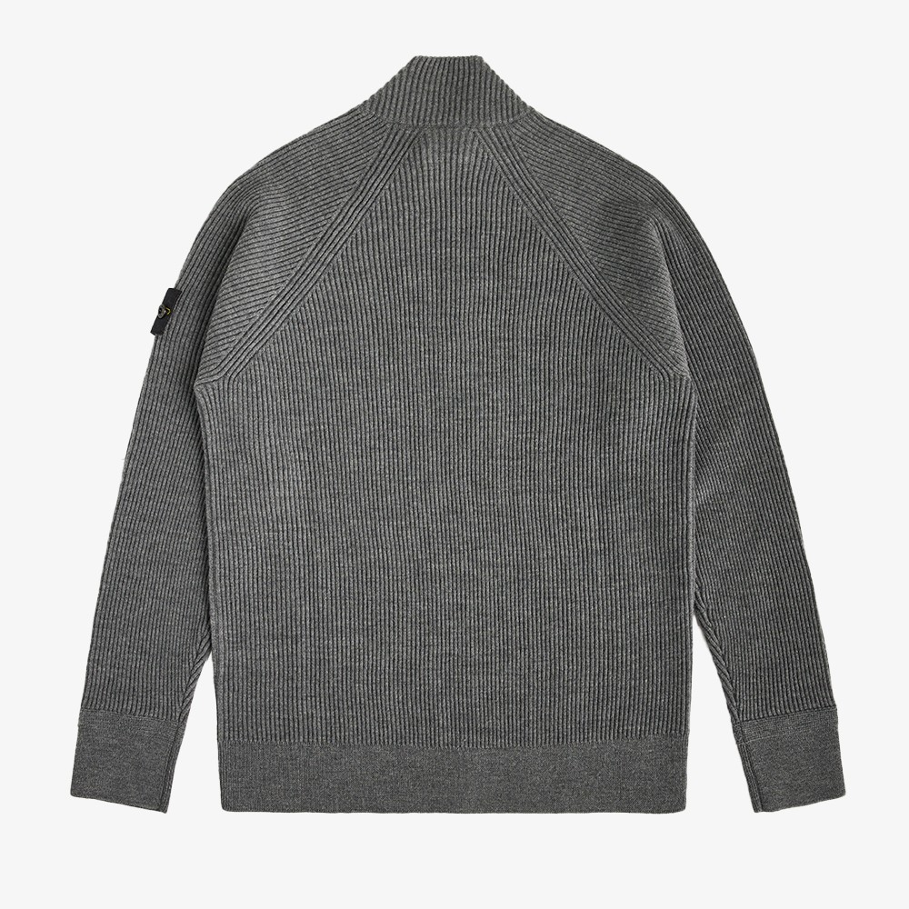 Full Zip Cardigan Knitwear 'Dark Grey Melange'