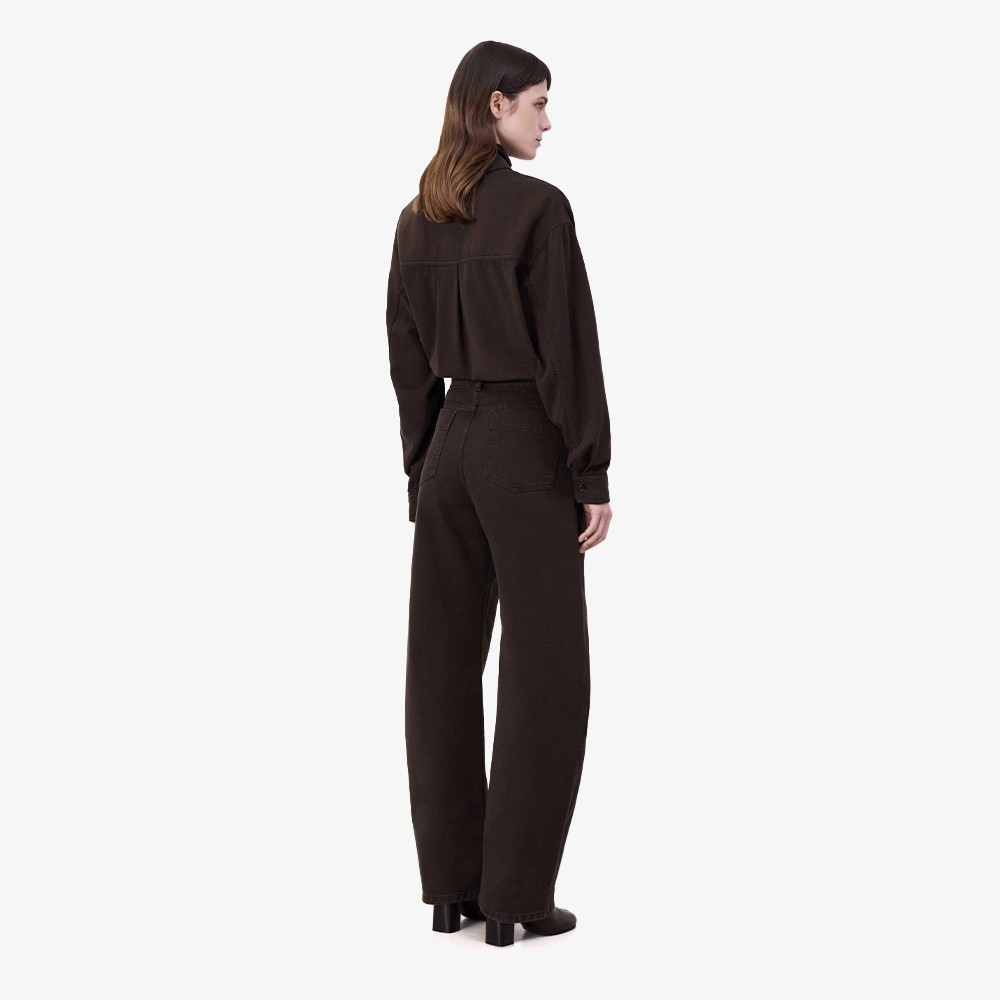 High Waisted Curved Pants 'Espresso'