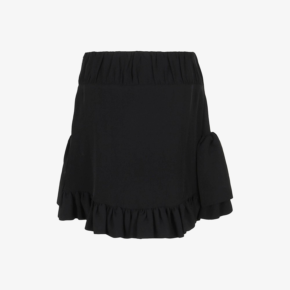 Layered Pleated Ruffled Mini Skirt