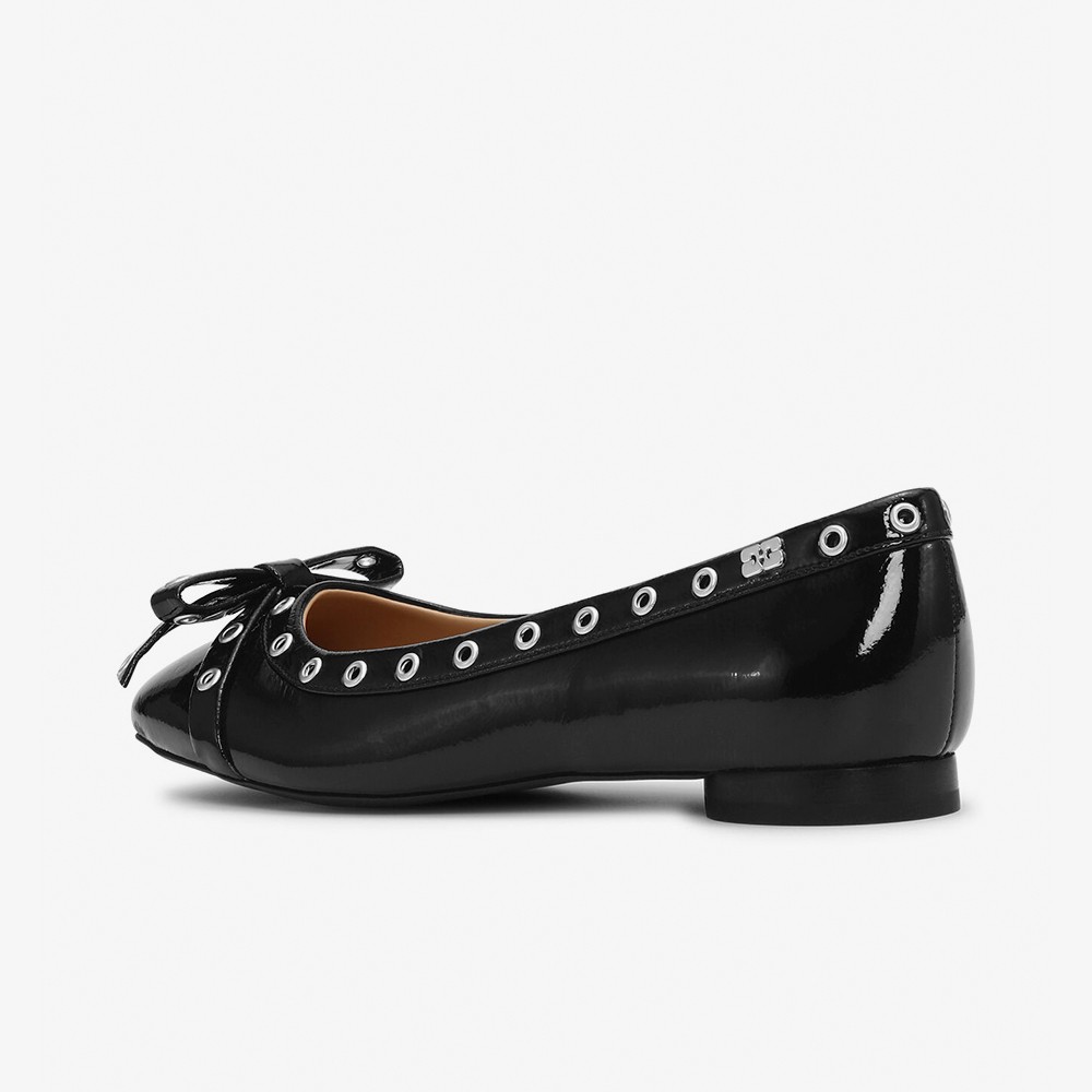 Eyelets Bow Ballerina Naplack 'Black'