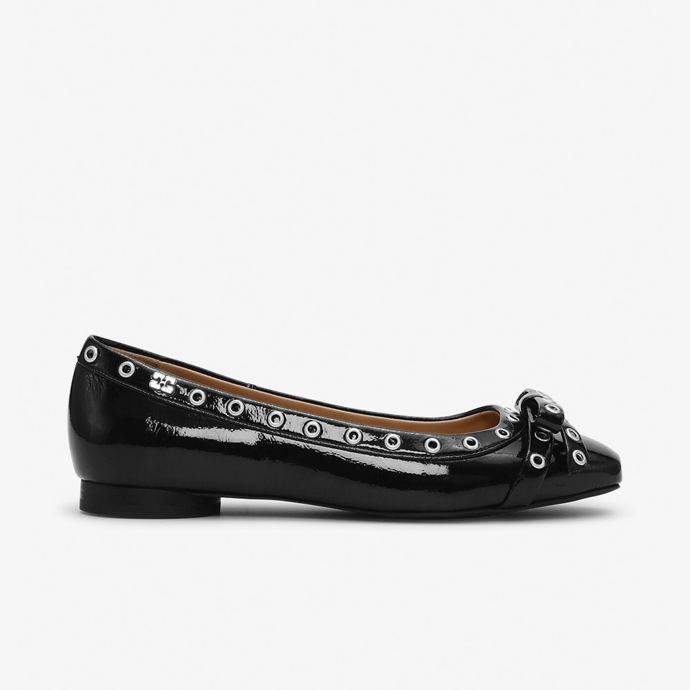 Eyelets Bow Ballerina Naplack 'Black'