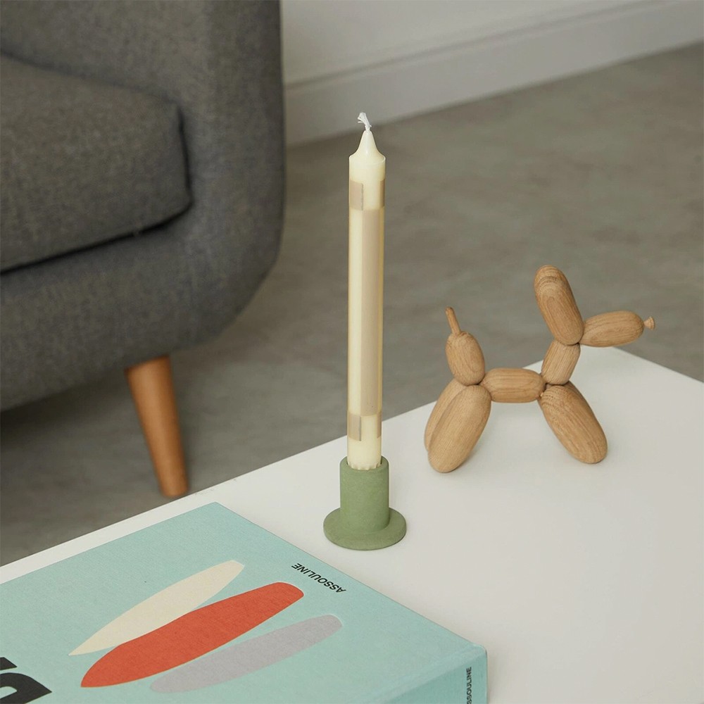 Tube Candleholder Concrete-Small 'Dusty Green'