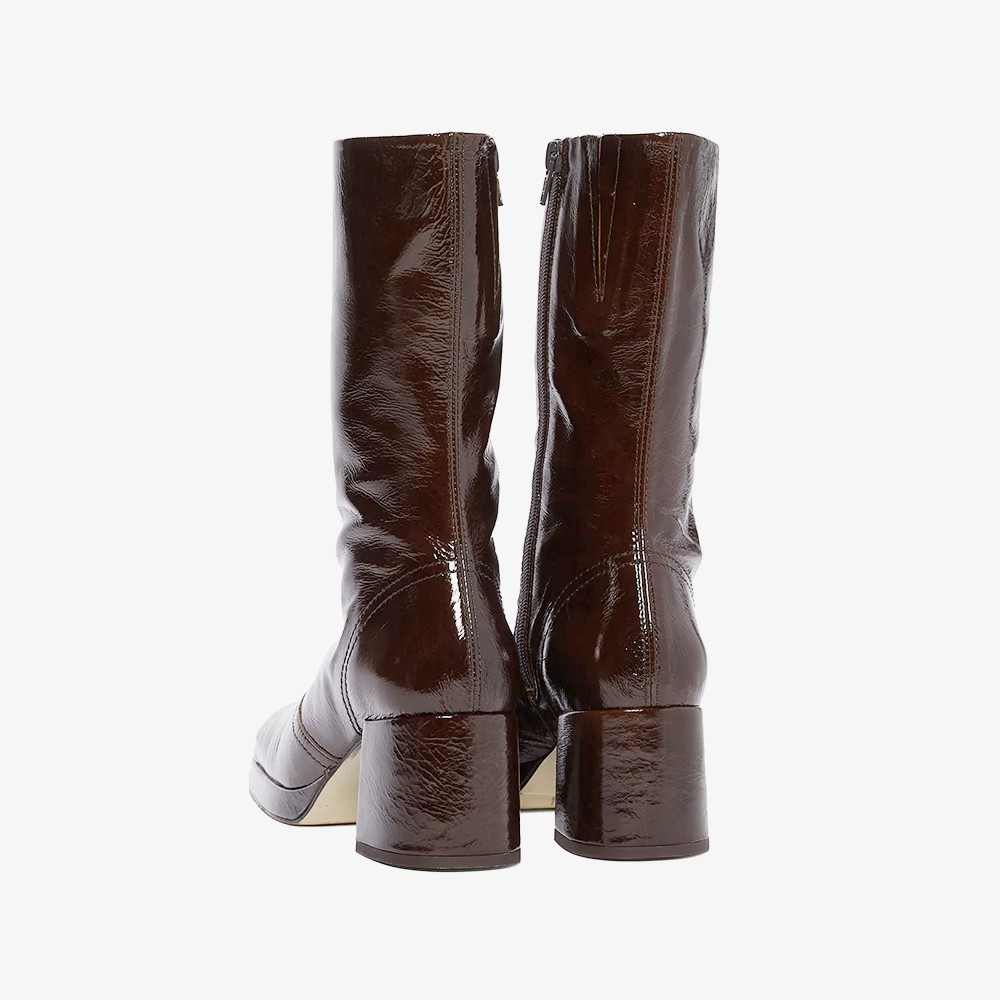 Cass Patent Boots 'Brown'