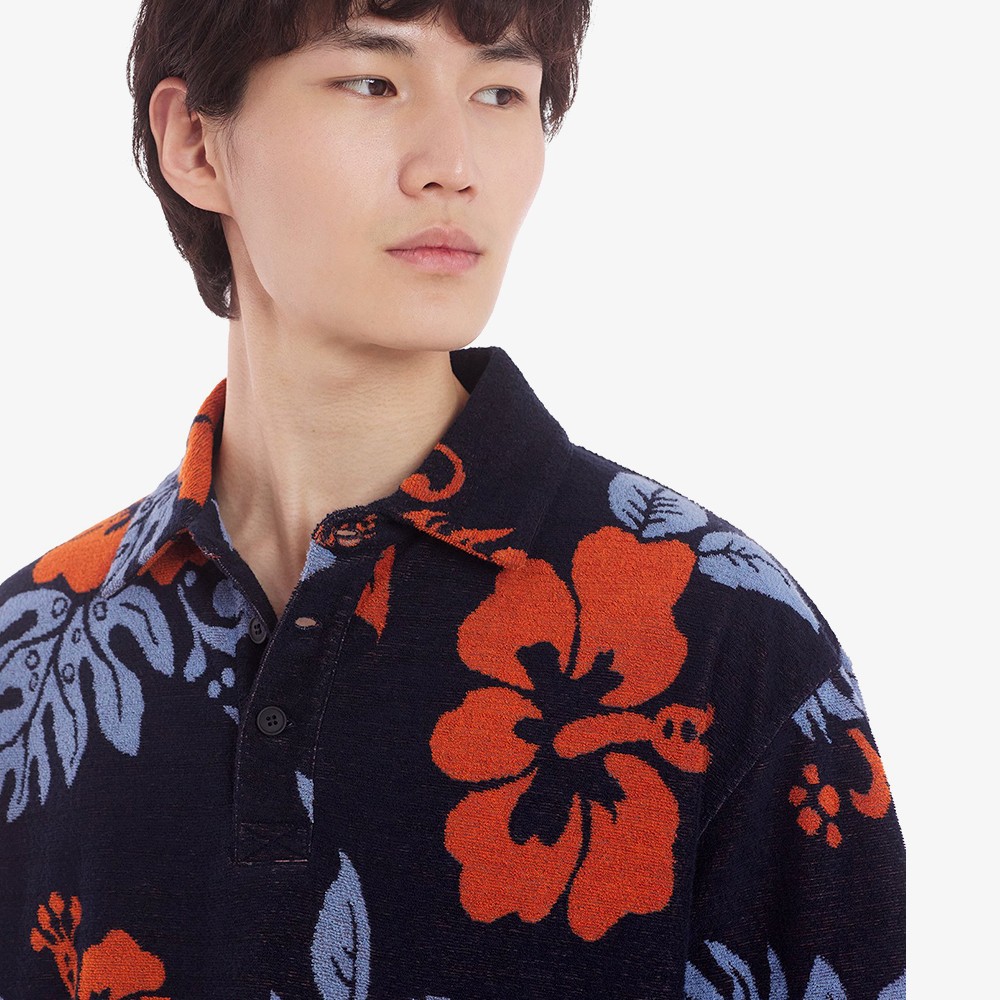 Jacquard Oversize Polo In Towelling