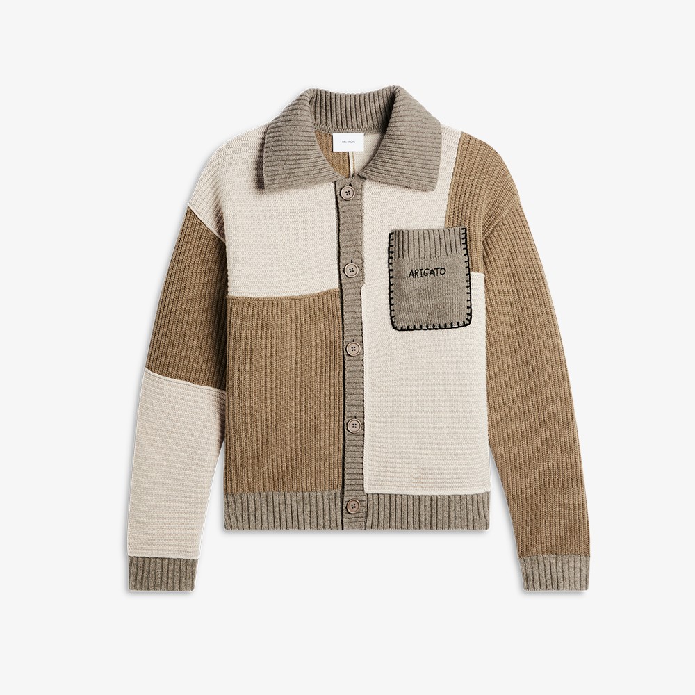 Franco Patch Cardigan 'Pale Beige'