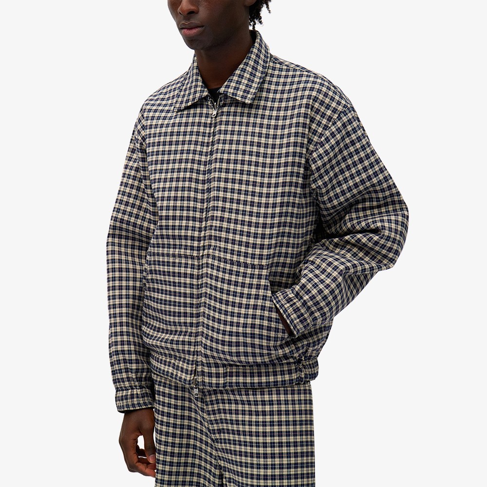 Reversible Plaid Leather Jacket 'Black'