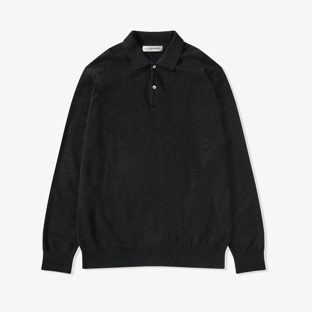 Long Sleeve Polo Shirt 'Black'