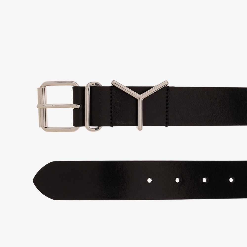 Y Black Leather Belt 35MM