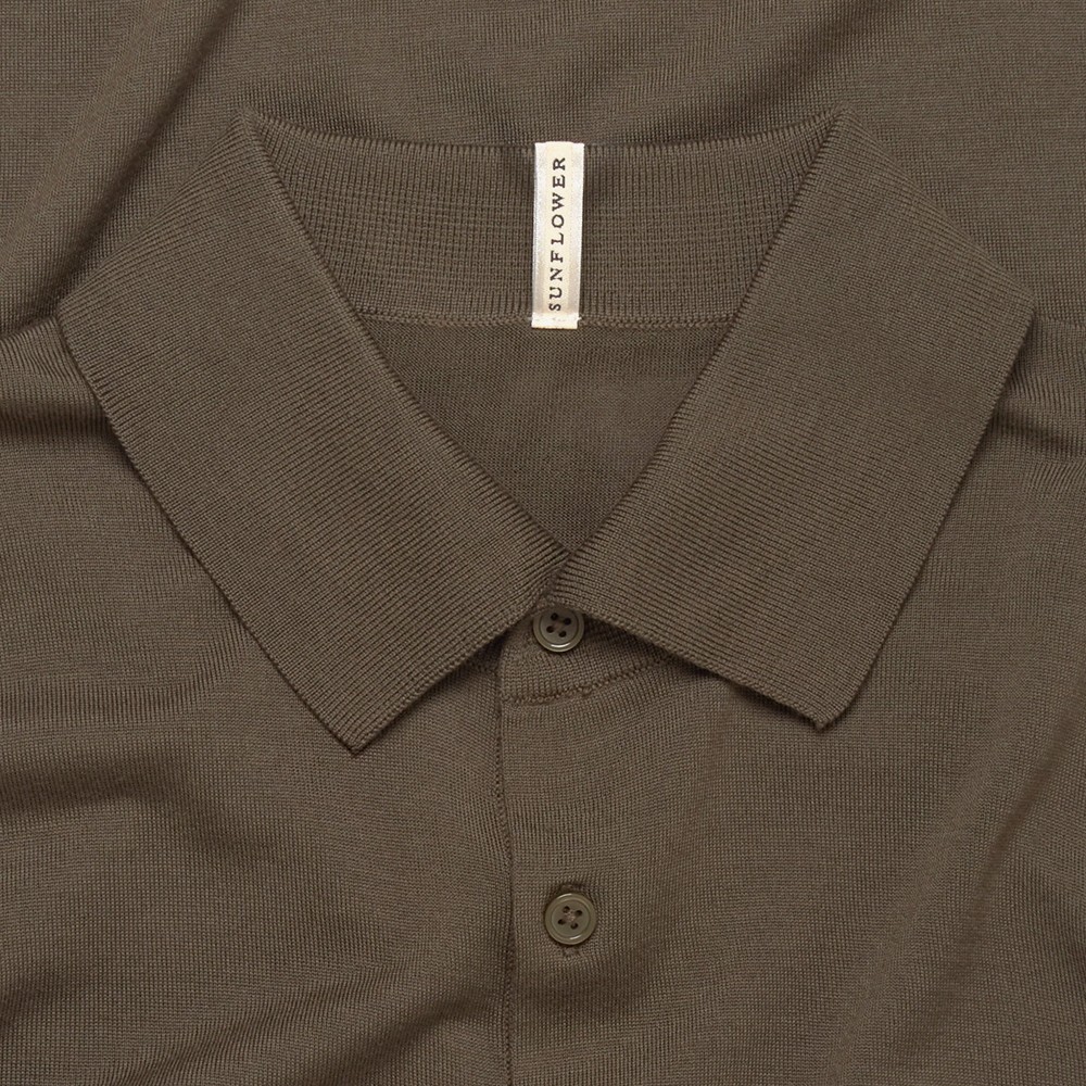 Merino Polo Longsleeve 'Army'