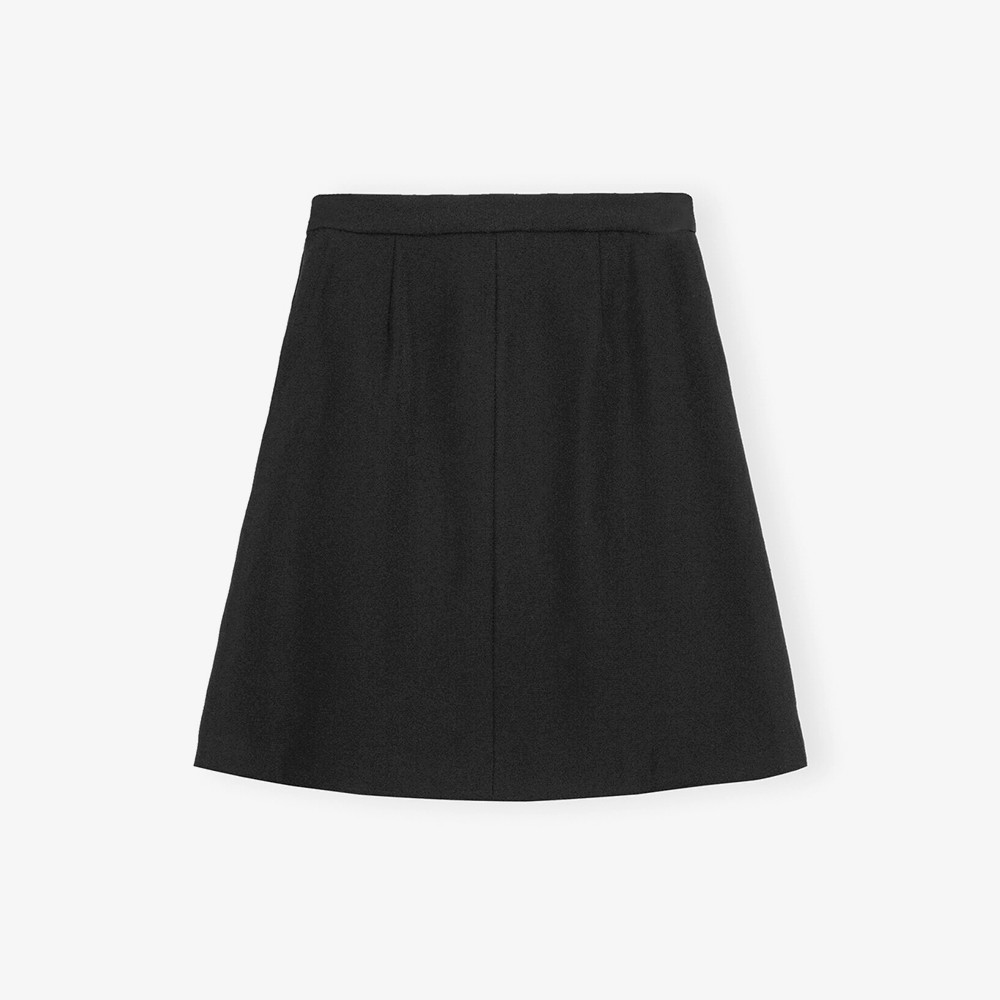 Light Twill Suiting Skirt 'Black'