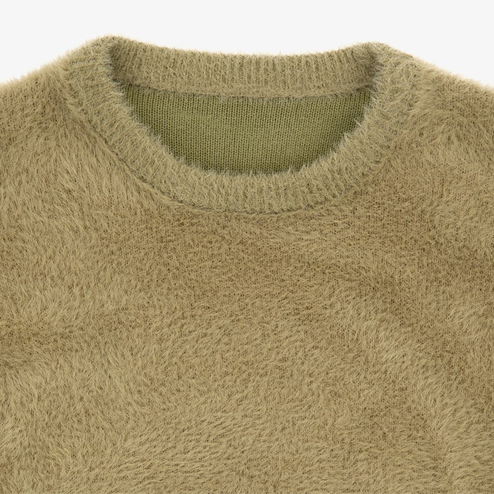 Shaggy Knit Crew 'Khaki'