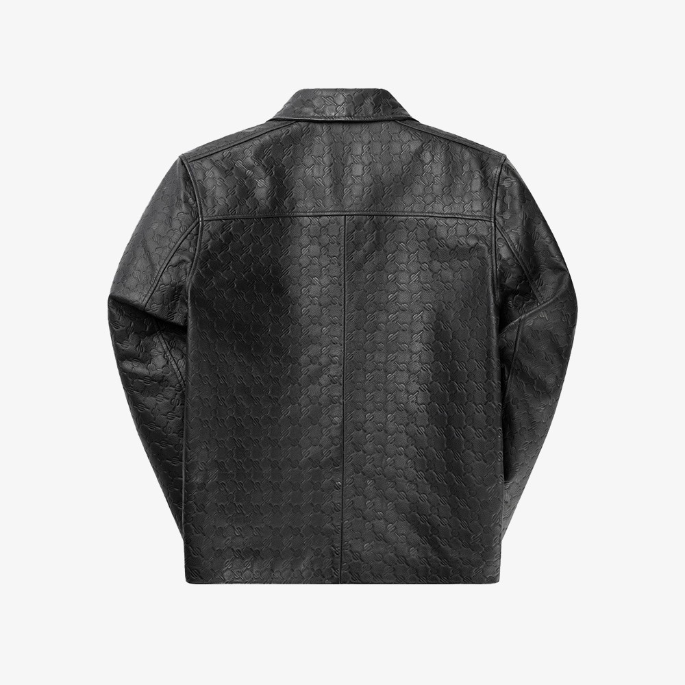 silence monogram leather jacket
