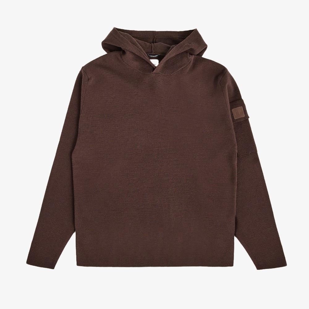 Stretch Fleece Hooded Logo Sweatshirt 'Rum Raisin'