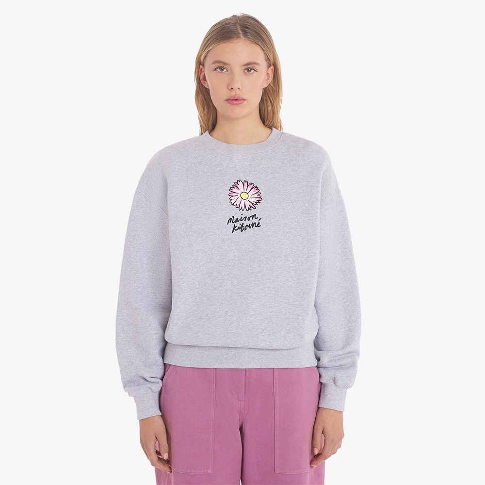 Floating Flower Comfort Sweatshirt 'Light Grey Melange'