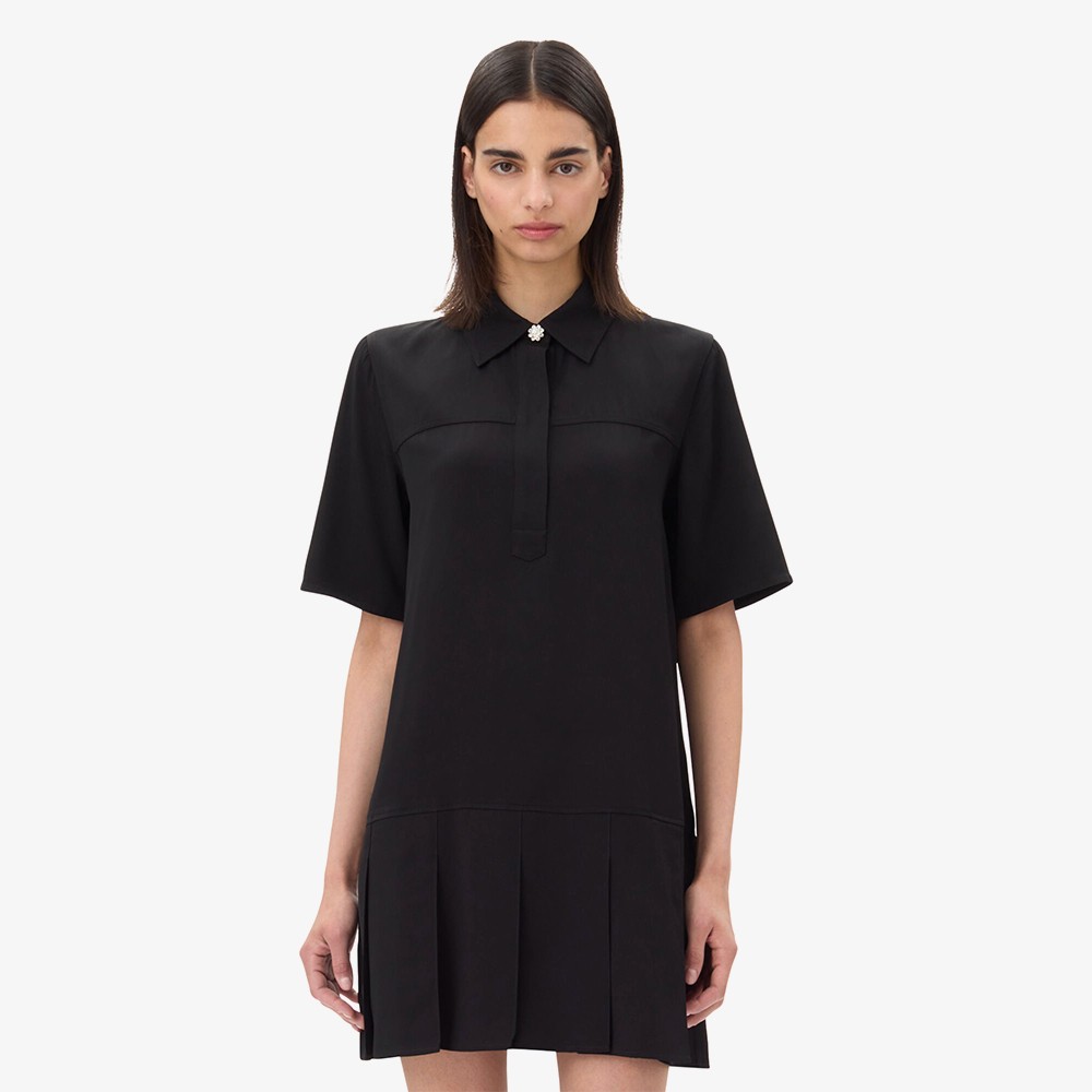 Viscose Twill Mini Dress 'Black'