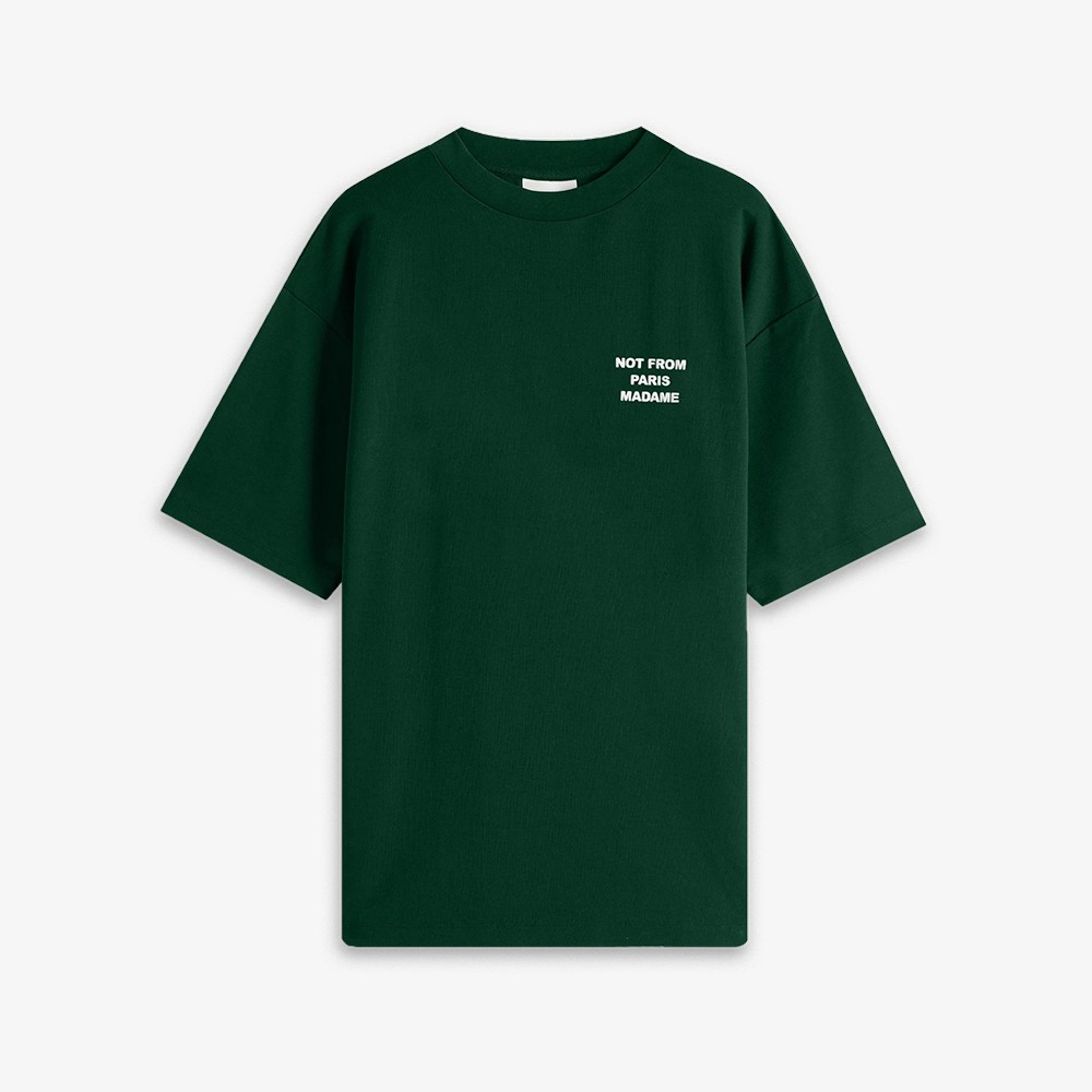 Le T-Shirt Slogan 'Dark Green'