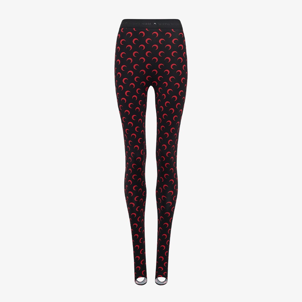 Moon Printed Jersey Stirrup Leggings