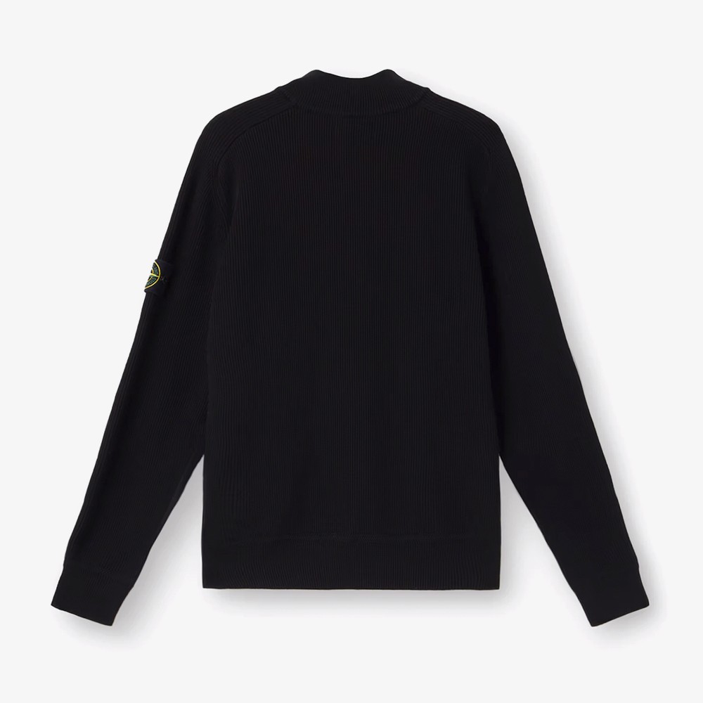 Ribbed Soft Knit Organic Cotton Shirt 'Black'